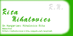 rita mihalovics business card